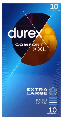 Durex Comfort XXL Extra Larges et Extra Longs 10 Préservatifs