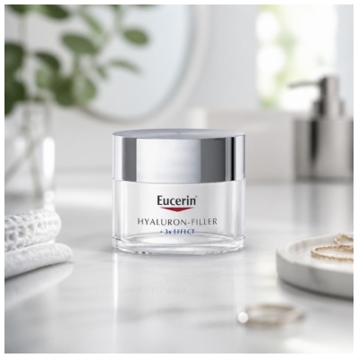 Eucerin Hyaluron-Filler + 3x Effect Päivävoide SPF15 Kuivalle Iholle Täyttöpakkaus 50 ml