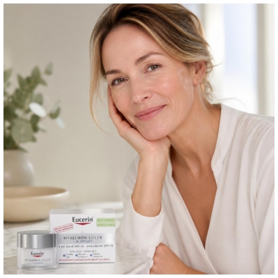 Eucerin Hyaluron-Filler + 3x Effect Päivävoide SPF15 Kuivalle Iholle Täyttöpakkaus 50 ml