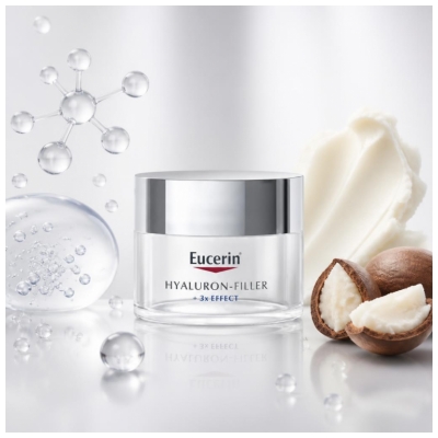 Eucerin Hyaluron-Filler + 3x Effect Päivävoide SPF15 Kuivalle Iholle Täyttöpakkaus 50 ml