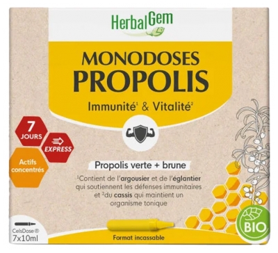 HerbalGem Monodoses Propolis Organic 7 Monodoses