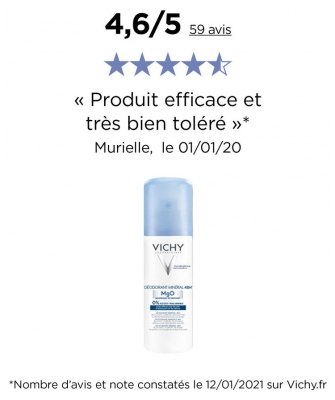 Vichy Déodorant Minéral 48H Lot de 2 x 125 ml