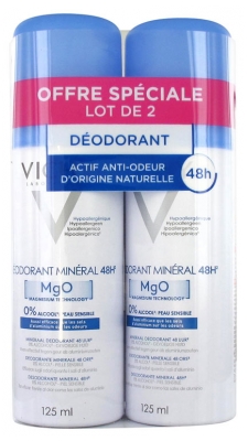 Vichy Déodorant Minéral 48H Lot de 2 x 125 ml