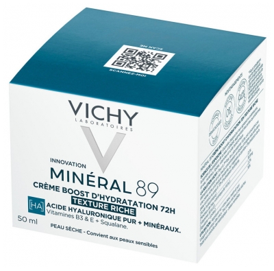 Vichy Minéral 89 Crème Boost d'Hydratation 72H Riche 50 ml