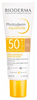 Bioderma Photoderm Aquafluid Protecție Solară Activă SPF50+ Nuanță Aurie 40 ml