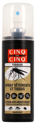Cinco en Cinco Repelente de Insectos Spray Para Ropa y Tejidos 100 ml