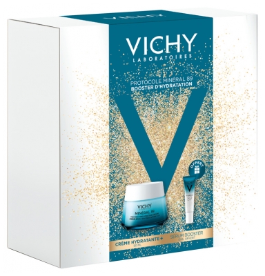 Vichy Minéral 89 Crème Boost d'Hydratation 72H 50 ml + Booster Quotidien Fortifiant et Repulpant 10 ml Offert