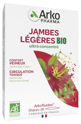 Arkopharma Arkofluides Leichte Beine Bio 20 Ampullen
