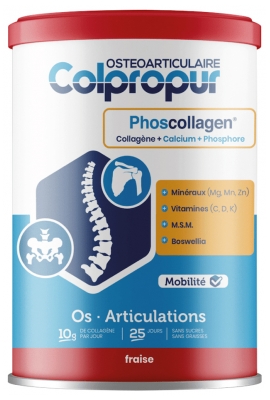 Colpropur Phoscollagen Os Articulations 340 g - Saveur : Fraise