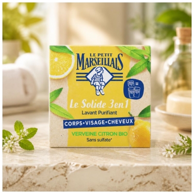 Le Petit Marseillais Le Solide 3en1 Lavado Purificante Verbena Limón 80 g