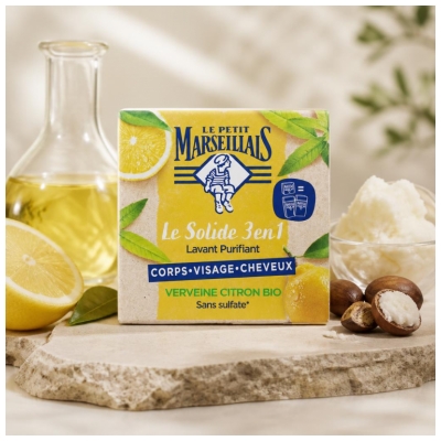 Le Petit Marseillais Le Solide 3en1 Lavado Purificante Verbena Limón 80 g