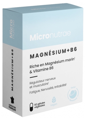 Micronutrae Magnesium + B6 60 Vegetabiliska Kapslar