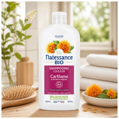 Natessance Schampo Färg Ekologisk Tistel & Ekologiskt Vegetabiliskt Keratin 500 ml
