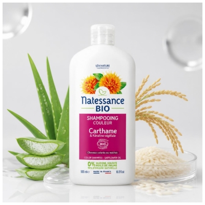Natessance Schampo Färg Ekologisk Tistel & Ekologiskt Vegetabiliskt Keratin 500 ml