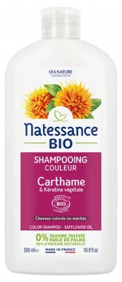 Natessance Shampoing Couleur Carthame Bio & Kératine Végétale Bio 500 ml