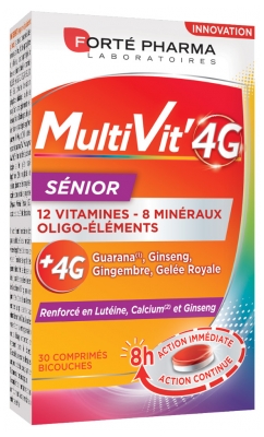 Forté Pharma MultiVit'4G Seniors 30 Double Strength Tablets