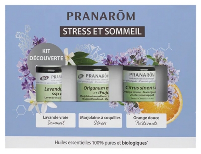 Pranarôm Kit Découverte Stress et Sommeil Huiles Essentielles Bio 3 x 5 ml
