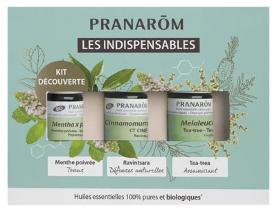 Pranarôm Les Indispensables Discovery Kit Organiczne Olejki Eteryczne 3 x 5 ml