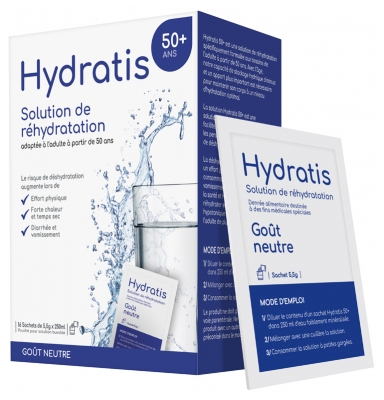 Hydratis 50+ Solution de Réhydratation 16 Sachets - Arôme : Neutre