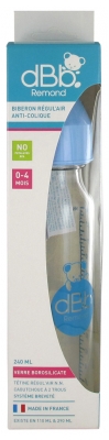 dBb Remond Baby Bottle Regul'Air Anti-Colic in Glass 0-4 Months 240ml - Colour: Ciel
