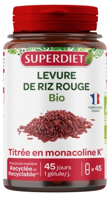 Superdiet Organic Red Rice Yeast 45 Capsules