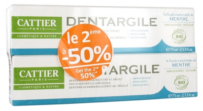 Cattier Dentargile Refreshing Toothpaste 2 x 75ml