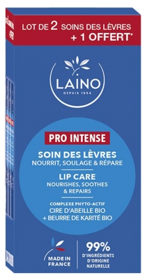 Laino Pro Intense Soin des Lèvres Lot de 3 x 4 g dont 1 Offert