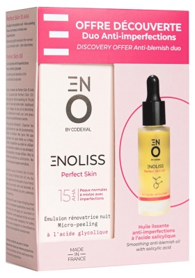 Codexial Enoliss Perfect Skin 15 AHA Émulsion Rénovatrice Nuit Micro-Peeling 30 ml + Perfect Skin Oil 20 ml