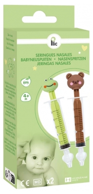 Plic Care Nasal Syringes 4 Months and + 2 Syringes - Model: Frog and Bear