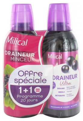 Milical Ultra Slimming Drainer 2 x 500 ml - Sapore: Cassis