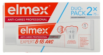 Elmex Dentifrice Anti-Caries Professional Expert 8-18 ans Lot de 2 x 75 ml