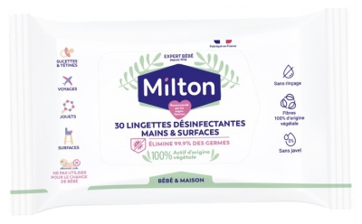 Milton Salviette Disinfettanti per Superfici 30 Salviette