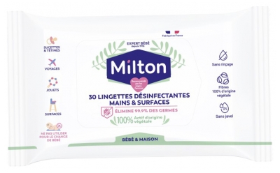 Milton Toallitas Desinfectantes de Superficie 30 Toallitas