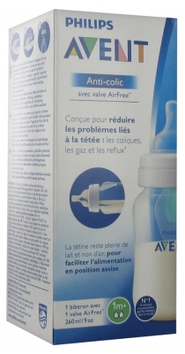 Biberón Anticólico con Válvula AirFree 260 ml a Partir de 1 mes