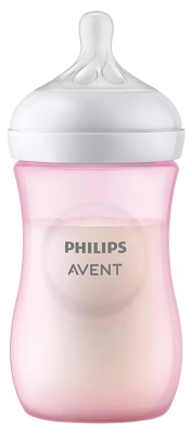 Avent Natural Response Baby Bottle 260ml 1 Month and + - Colour: Pink