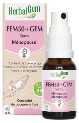 HerbalGem Fem50+gem Spray Ménopause Bio 15 ml