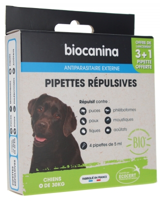 Biocanina Pipettes Répulsives Chiens de Plus de 30 kg 4 Pipettes