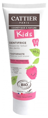 Cattier Kids Bio Toothpaste 2-6 Years 50ml - Taste: Raspberry