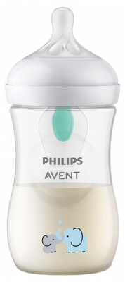 Avent Natural Response Baby Bottle with Pattern with AirFree Valve 260ml 1 Month and +