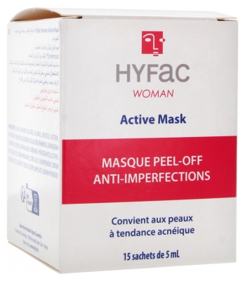 Hyfac Woman Active Mask Anti-Blemishes Peel-Off Mask 15 Sachets