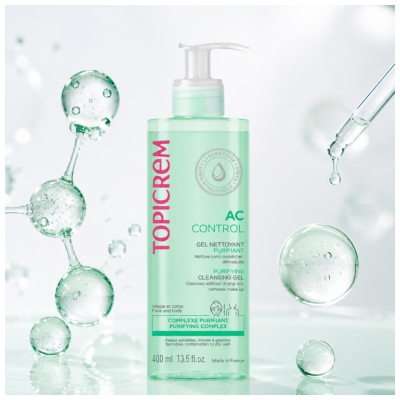 Topicrem AC CONTROL Gel Nettoyant Purifiant 400 ml