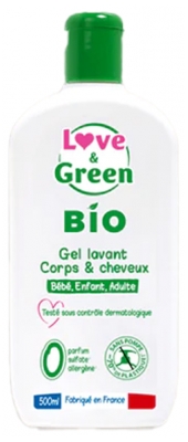 Love & Green Lavaggio Organico dei Capelli e del Corpo 500 ml
