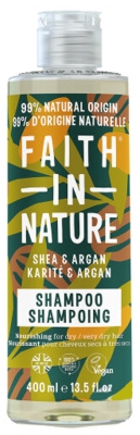 Faith In Nature Shampoing au Karité et Argan pour Cheveux Secs à Très Secs 400 ml