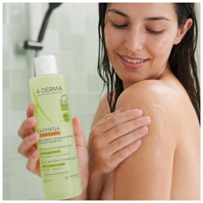 A-DERMA Exomega Control Emolienční mycí gel 2v1 Proti svědění 200 ml