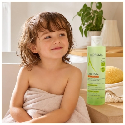 A-DERMA Exomega Control Emolienční mycí gel 2v1 Proti svědění 200 ml