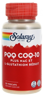 Solaray PQQ COQ-10 + NAC et L-Glutathion Réduit 30 Capsules Végétales
