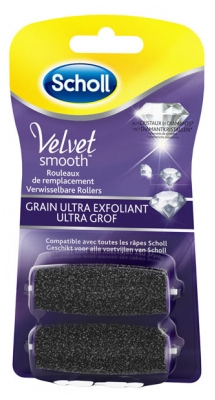Scholl Velvet Smooth Express Pedi Cristaux de Diamants Grain Ultra Exfoliant 2 Rouleaux de Remplacement