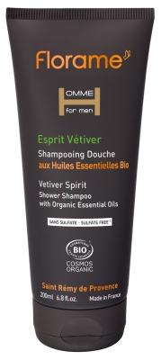 Florame Uomo Shampoo Doccia Organico Allo Spirito di Vetiver 200 ml