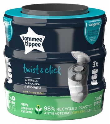Tommee Tippee Recharge Poubelle à Couches Twist & Click 3 Recharges