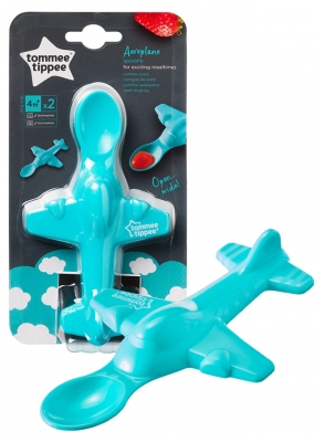 Tommee Tippee Aeroplane 2 Plain Spoons 4 Months and +